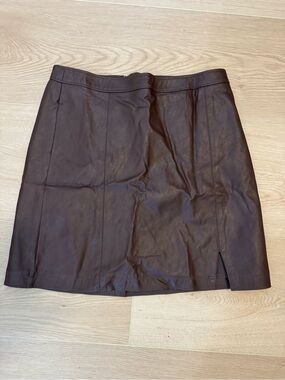 Abercrombie & Fitch Brown Faux Leather Mini Skirt
